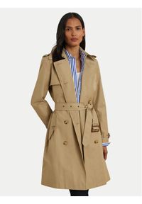 Lauren Ralph Lauren - LAUREN RALPH LAUREN Płaszcz przejściowy 297967122002 Beżowy. Kolor: beżowy. Materiał: bawełna, syntetyk