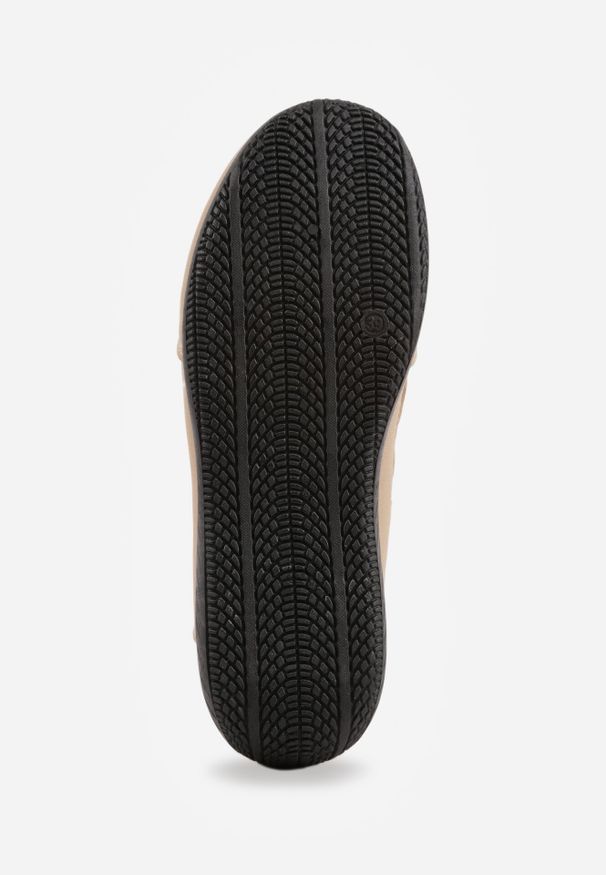 Born2be - Ciemnobeżowe Siateczkowe Sneakersy w Stylu Balerinek z Paskiem na Rzep Talenate. Okazja: na co dzień. Zapięcie: rzepy. Kolor: beżowy. Materiał: jeans, materiał