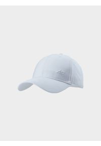 4f - Czapka z daszkiem strapback uniseks - granatowa. Kolor: beżowy. Materiał: materiał, bawełna. Wzór: haft. Sezon: lato. Styl: casual, klasyczny, sportowy #1