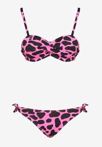 Renee - Fuksjowe Bikini 3-częściowe Biustonosz i Majtki Figi w Dwóch Wariantach Milanisse. Kolor: różowy. Wzór: gładki