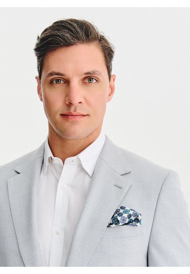 Pako Lorente - PAKO LORENTE – Szara marynarka męska. Kolor: szary, beżowy, brązowy. Materiał: poliester, elastan, wiskoza. Sezon: jesień