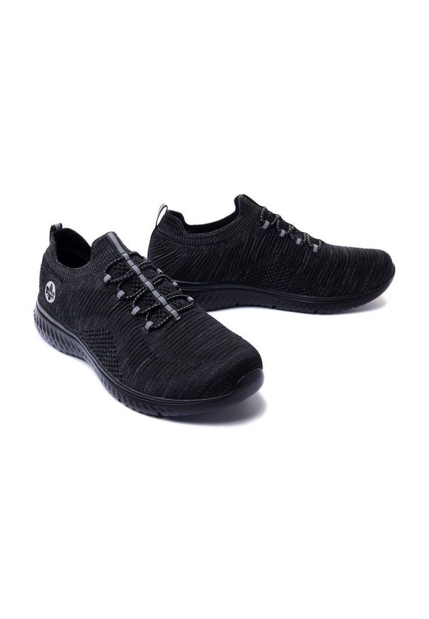 Rieker - RIEKER N9474-45 sneaker grey, półbuty damskie. Kolor: czarny. Szerokość cholewki: normalna