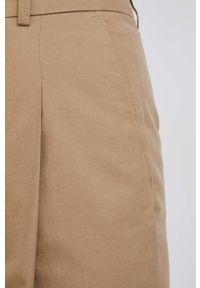 Drykorn Spodnie Accept damskie kolor brązowy szerokie high waist. Stan: podwyższony. Kolor: brązowy. Materiał: tkanina, bawełna