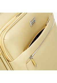 Wittchen - Średnia walizka miękka z błyszczącym suwakiem z przodu beżowa. Kolor: beżowy. Materiał: poliester. Styl: elegancki #9