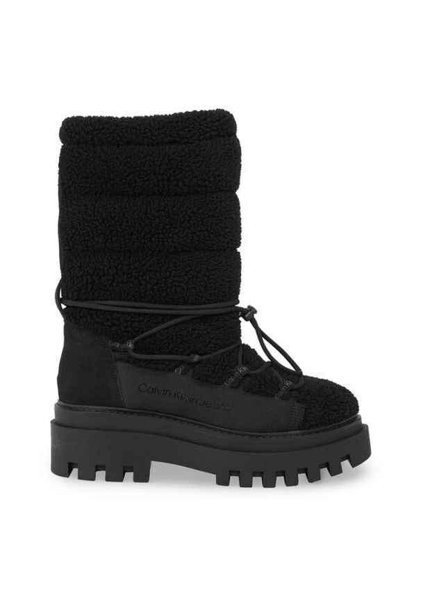 Calvin Klein Jeans Śniegowce Flatform Snow Boot Sherpa Wn YW0YW01195 Czarny. Kolor: czarny. Materiał: materiał