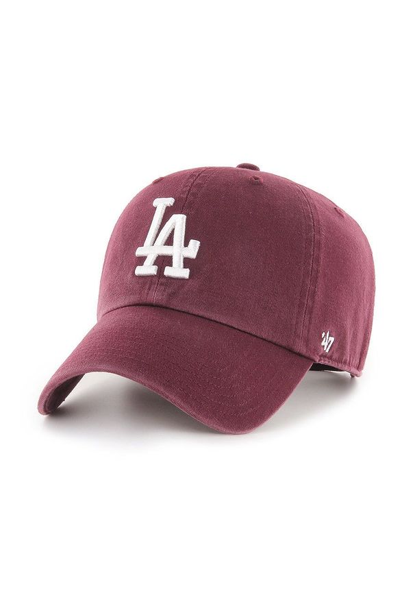 47 Brand - 47brand Czapka MLB Los Angeles Dodgers kolor fioletowy z aplikacją. Kolor: fioletowy. Wzór: aplikacja