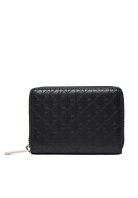 Calvin Klein Mały Portfel Męski Emblem Emboss Zip Coin Pouch LV04D1087G Czarny. Kolor: czarny. Materiał: skóra