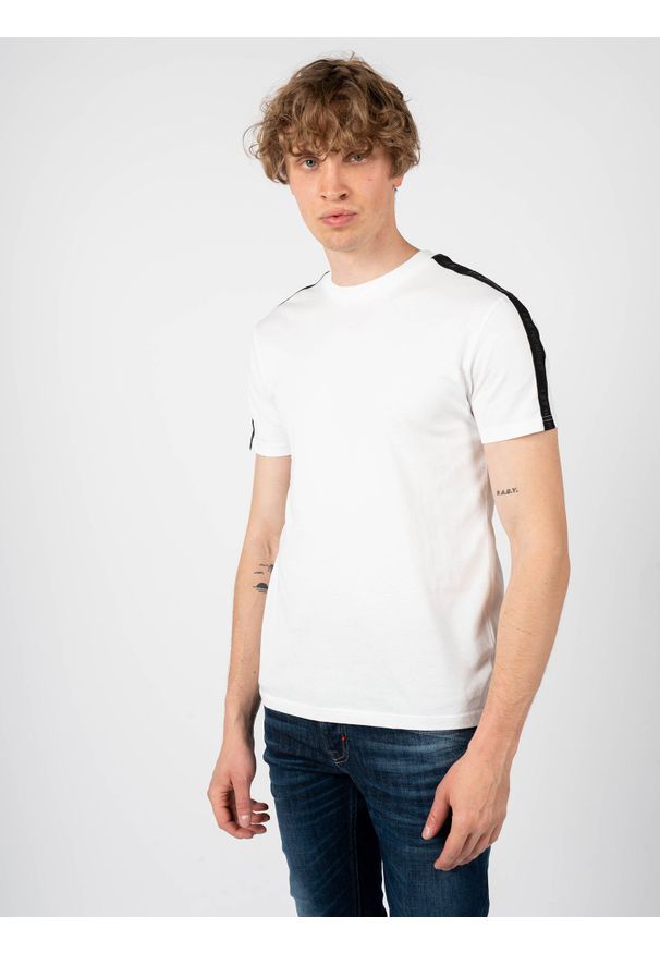 Les Hommes T-shirt | LF224100-0700-1009 | Round Neck | Mężczyzna | Biały. Okazja: na co dzień. Kolor: biały. Materiał: bawełna. Wzór: aplikacja. Styl: casual