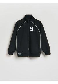 Reserved - Rozpinana bluza z wiskozą - czarny. Kolor: czarny. Materiał: wiskoza #1