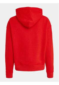 Tommy Jeans Bluza Logo Drawcord DW0DW17794 Czerwony Boxy Fit. Kolor: czerwony. Materiał: bawełna #2