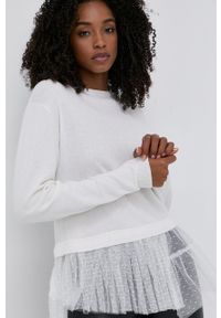 TwinSet - Twinset Sweter z domieszką wełny damski. Okazja: na co dzień. Kolor: beżowy. Materiał: wełna. Długość rękawa: długi rękaw. Długość: długie. Styl: casual #3