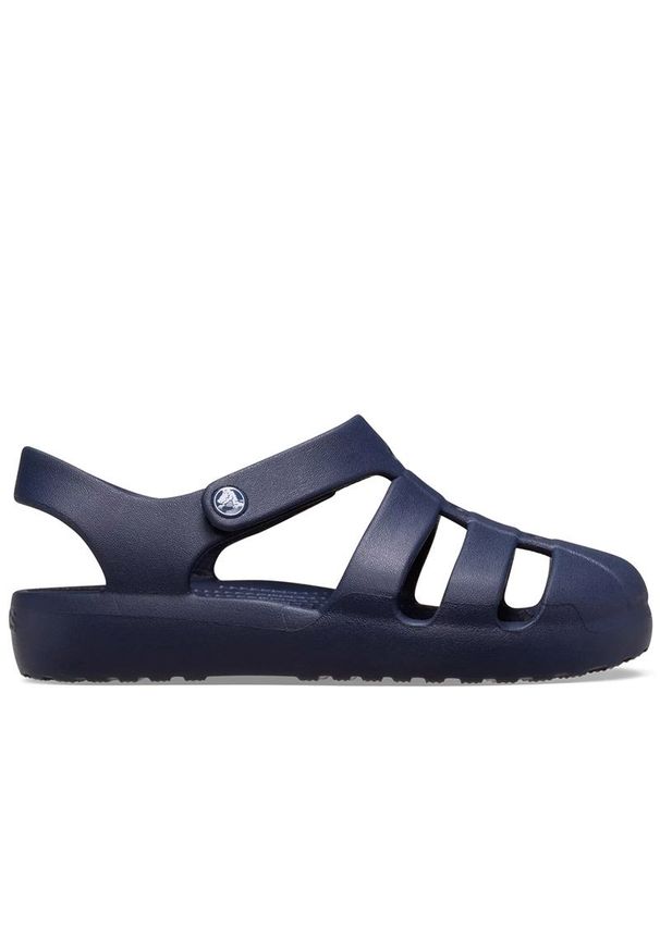 Sandały dziecięce Crocs Classic Fisherman Sandal 210625-410 - granatowe. Kolor: niebieski. Materiał: materiał. Styl: sportowy