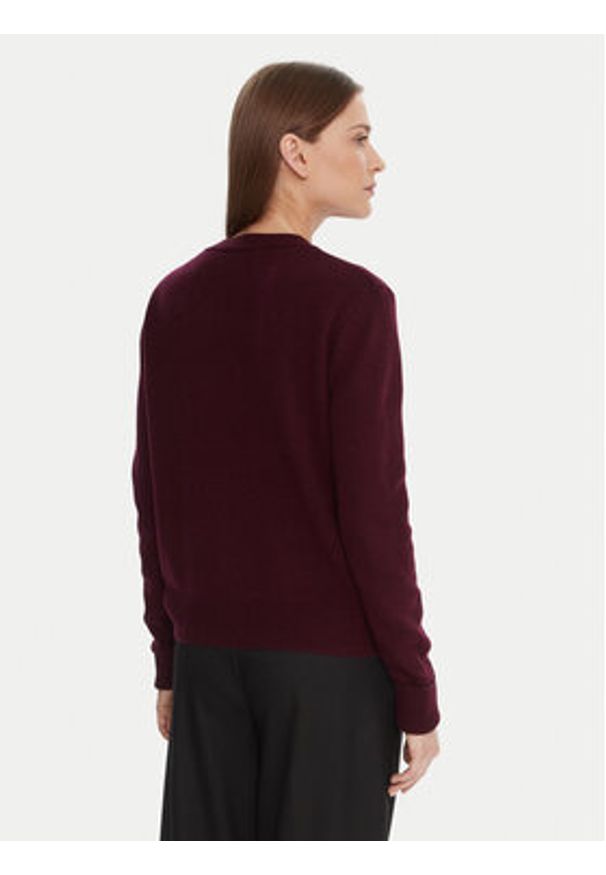 KAOS Sweter RI1KT022 Bordowy Regular Fit. Kolor: czerwony. Materiał: wełna