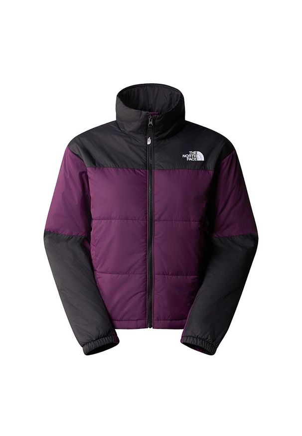 Kurtka The North Face Puffer Gosei 0A879XV6V1 - czarno-fioletowa. Kolor: czarny, fioletowy, wielokolorowy. Materiał: puch, syntetyk, nylon. Długość: krótkie. Sezon: zima. Styl: klasyczny