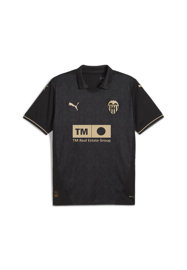 Puma - Męska koszulka wyjazdowa Valencia CF 24/25 PUMA Black Gold. Kolor: czarny, wielokolorowy, żółty. Sport: piłka nożna