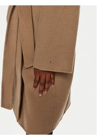 TOMMY HILFIGER - Tommy Hilfiger Płaszcz wełniany WW0WW43603 Brązowy Regular Fit. Kolor: brązowy. Materiał: wełna, syntetyk #3