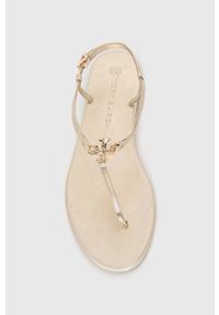 Tory Burch sandały skórzane Capri damskie kolor złoty. Zapięcie: klamry. Kolor: złoty. Materiał: skóra #3