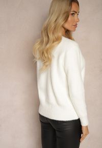 Renee - Jasnobeżowy Casualowy Sweter z Dodatkiem Kaszmiru Salielis. Okazja: na co dzień. Kolor: beżowy. Materiał: kaszmir. Styl: casual #4
