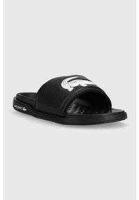 Lacoste klapki CROCO DUALISTE damskie kolor czarny 43CFA0040. Kolor: czarny. Materiał: materiał #4