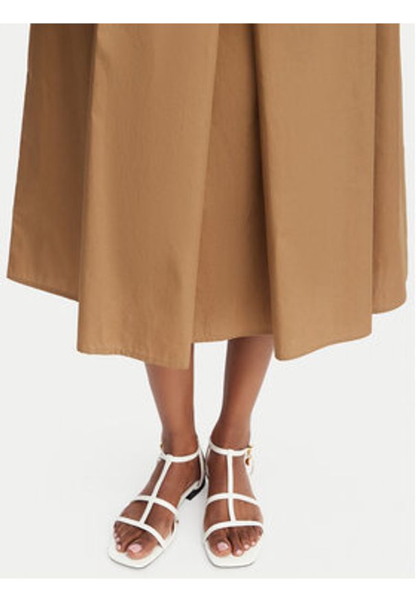 Marella Sukienka codzienna Tubo 2615221112 Beżowy Regular Fit. Okazja: na co dzień. Kolor: beżowy. Materiał: bawełna. Typ sukienki: proste. Styl: casual