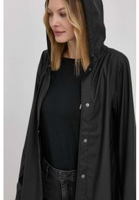 Rains kurtka 18340 A-Line Jacket damska kolor czarny przejściowa. Okazja: na co dzień. Kolor: czarny. Materiał: materiał. Styl: casual #3