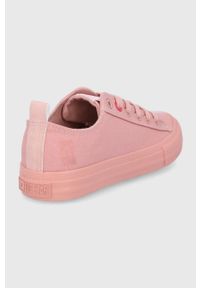 Big-Star - Big Star Tenisówki damskie kolor różowy. Nosek buta: okrągły. Zapięcie: sznurówki. Kolor: różowy. Materiał: guma