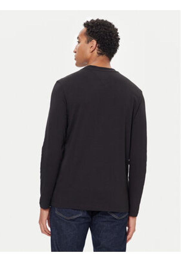 TOMMY HILFIGER - Tommy Hilfiger Longsleeve Linear Flag MW0MW41497 Czarny Regular Fit. Kolor: czarny. Materiał: bawełna. Długość rękawa: długi rękaw