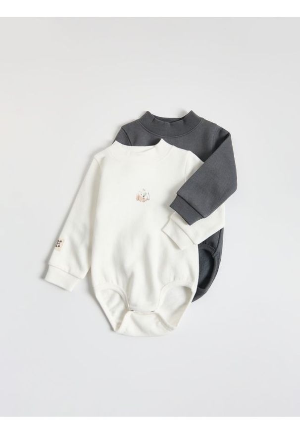 Reserved - Bawełniane body 2 pack - złamana biel. Materiał: bawełna