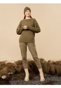 outhorn - Sweter oversize damski. Materiał: akryl, materiał, elastan, dzianina, poliester