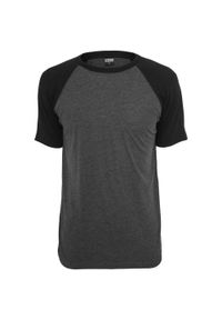 Urban Classics - T-shirt Męski Kontrastowa Raglanowa. Kolor: czarny, szary, brązowy, wielokolorowy. Długość rękawa: raglanowy rękaw #1