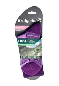 BRIDGEDALE - Skarpety turystyczne damskie Bridgedale Hike LW Merino Perf B Patrn. Kolor: fioletowy. Materiał: wełna. Sport: turystyka piesza