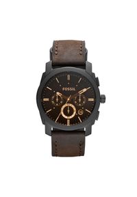 Zegarek Fossil - Machine FS4656 Dark Brown/Black. Kolor: brązowy. Materiał: materiał. Styl: vintage, biznesowy #1