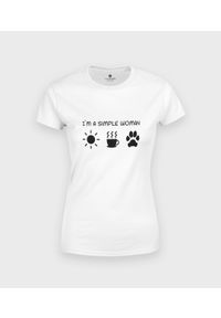 MegaKoszulki - Koszulka damska Simple woman dog. Materiał: bawełna #1