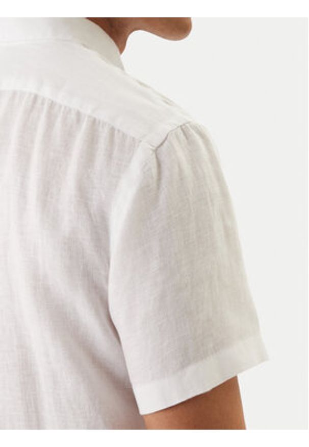 Polo Ralph Lauren Koszula 710968912500 Biały Custom Fit. Typ kołnierza: polo. Kolor: biały. Materiał: len