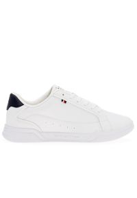 TOMMY HILFIGER - Buty Tommy Hilfiger Lo Cup Lth FM0FM04827-YBS - białe. Zapięcie: sznurówki. Kolor: biały. Materiał: guma, skóra, materiał, kauczuk, poliester. Szerokość cholewki: normalna. Sezon: lato #1