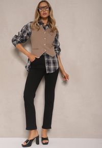 Renee - Czarne Skinny Jeansy z Bawełną High Waist Lorie. Okazja: na co dzień. Stan: podwyższony. Kolor: czarny. Styl: wizytowy, elegancki, casual #4