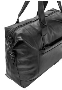 Ochnik - Skórzana torba podróżna męska. Kolor: czarny. Materiał: skóra #5