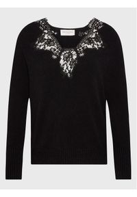 Ermanno Firenze Sweter M008EP1 Czarny Regular Fit. Kolor: czarny. Materiał: bawełna
