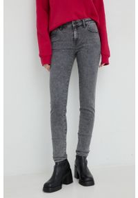 Wrangler jeansy Skinny Cosmo damskie medium waist. Kolor: szary #1