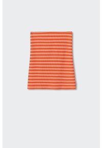 mango - Mango spódnica Rama kolor pomarańczowy mini prosta. Okazja: na co dzień. Stan: podwyższony. Kolor: pomarańczowy. Materiał: włókno, dzianina. Styl: casual #6