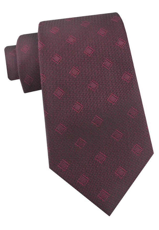 Krawat Męski - Angelo di Monti - Bordo, Grochy. Kolor: czerwony. Materiał: tkanina. Wzór: grochy. Styl: elegancki, wizytowy