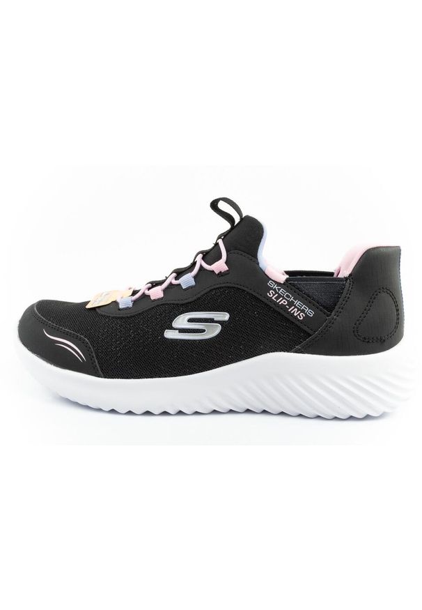 skechers - Buty młodzieżowe dziecięce sportowe Skechers Bounder Slip-ins. Okazja: na spacer, na uczelnię, na co dzień. Kolor: czarny, wielokolorowy. Model: Skechers Sport. Sport: turystyka piesza