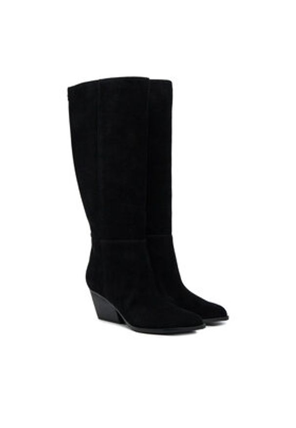 Guess Kozaki Cally FLTCAL SUE11 Czarny. Kolor: czarny. Materiał: zamsz, skóra