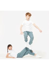 DOMYOS - Spodnie dresowe dla dzieci Domyos. Kolor: zielony. Materiał: poliester, bawełna, materiał. Sport: joga i pilates #2