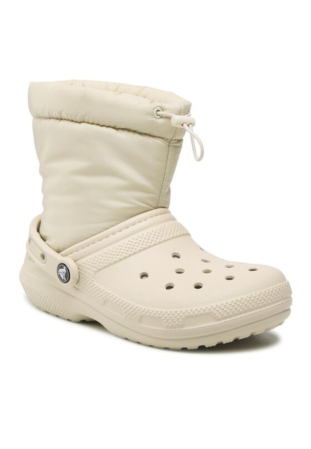 Crocs Botki Classic Lined Neo Puff Boot 206630 Beżowy. Kolor: beżowy