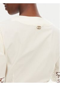 TwinSet - TWINSET Sukienka codzienna 251TT2091 Écru Loose Fit. Okazja: na co dzień. Kolor: kremowy. Materiał: bawełna. Typ sukienki: proste. Styl: casual #3