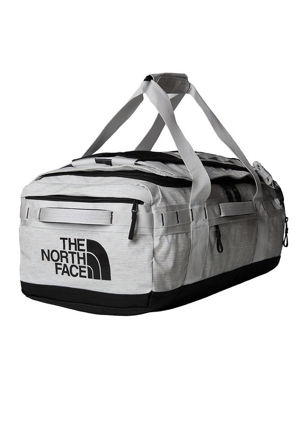 Torba The North Face Re-Grind Base Camp Voyager 42l 0A8BKULE71 - biała. Kolor: biały. Materiał: poliester, nylon, materiał. Wzór: kolorowy, paski