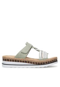 Rieker Klapki V79M6-52 Zielony. Kolor: zielony. Materiał: syntetyk #1