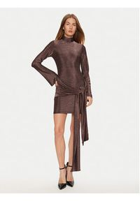 BARDOT - Bardot Sukienka koktajlowa 59556DB Brązowy Slim Fit. Kolor: brązowy. Materiał: syntetyk. Styl: wizytowy #3