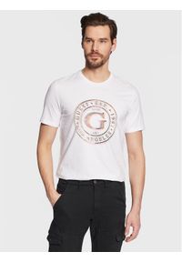Guess T-Shirt Round Logo M3GI11 J1314 Biały Slim Fit. Kolor: biały. Materiał: bawełna